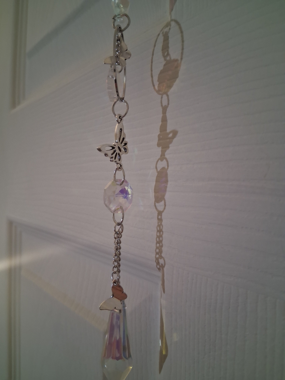 Silver Butterfly Crystal Pendant Suncatcher